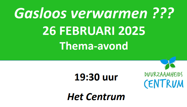 Thema-avond over gasloos verwarmen