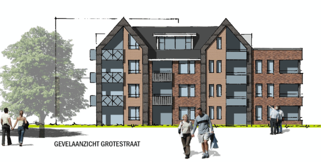 27 appartementen op de hoek Grotestraat/Constantijnstraat Nijverdal