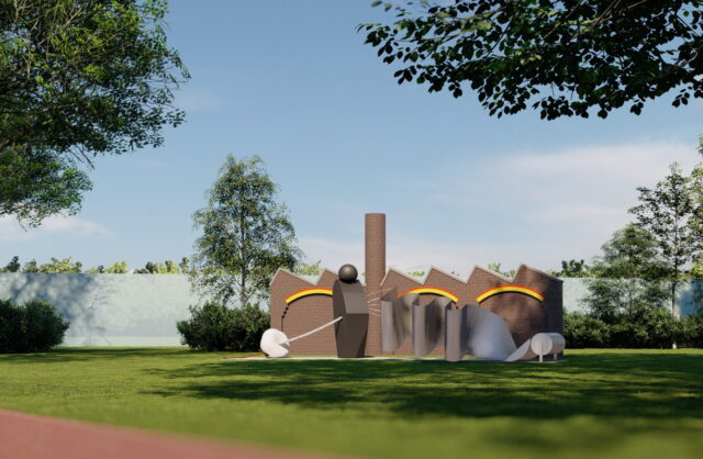 Van katoenbol naar katoenrol; monument voor textielarbeider