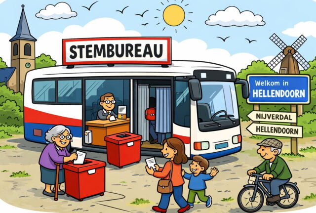 Mobiel stembureau trekt op verkiezingsdag door Hellendoorn