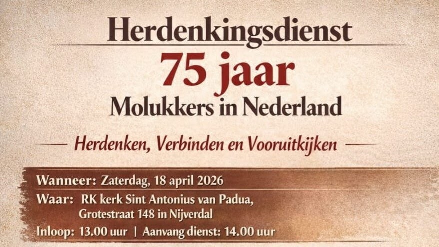Nijverdalse Herdenkingsdienst 75 jaar Molukkers in Nederland